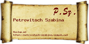 Petrovitsch Szabina névjegykártya